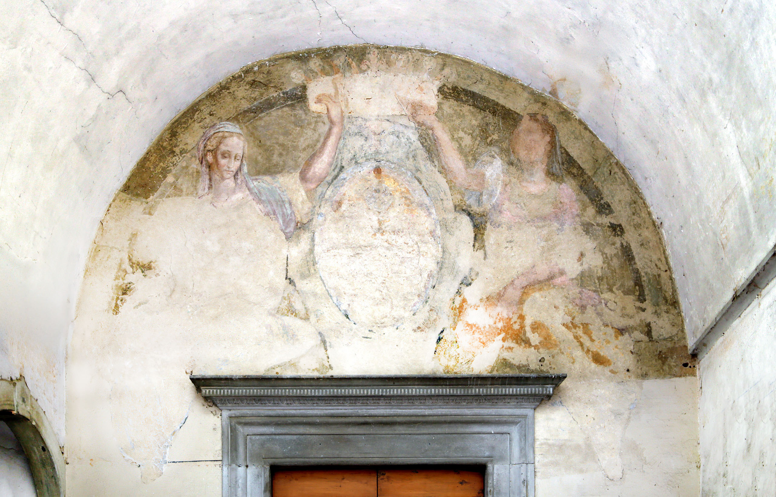 Entrance to Florence School of Fine Arts historic building in Florence, Italy